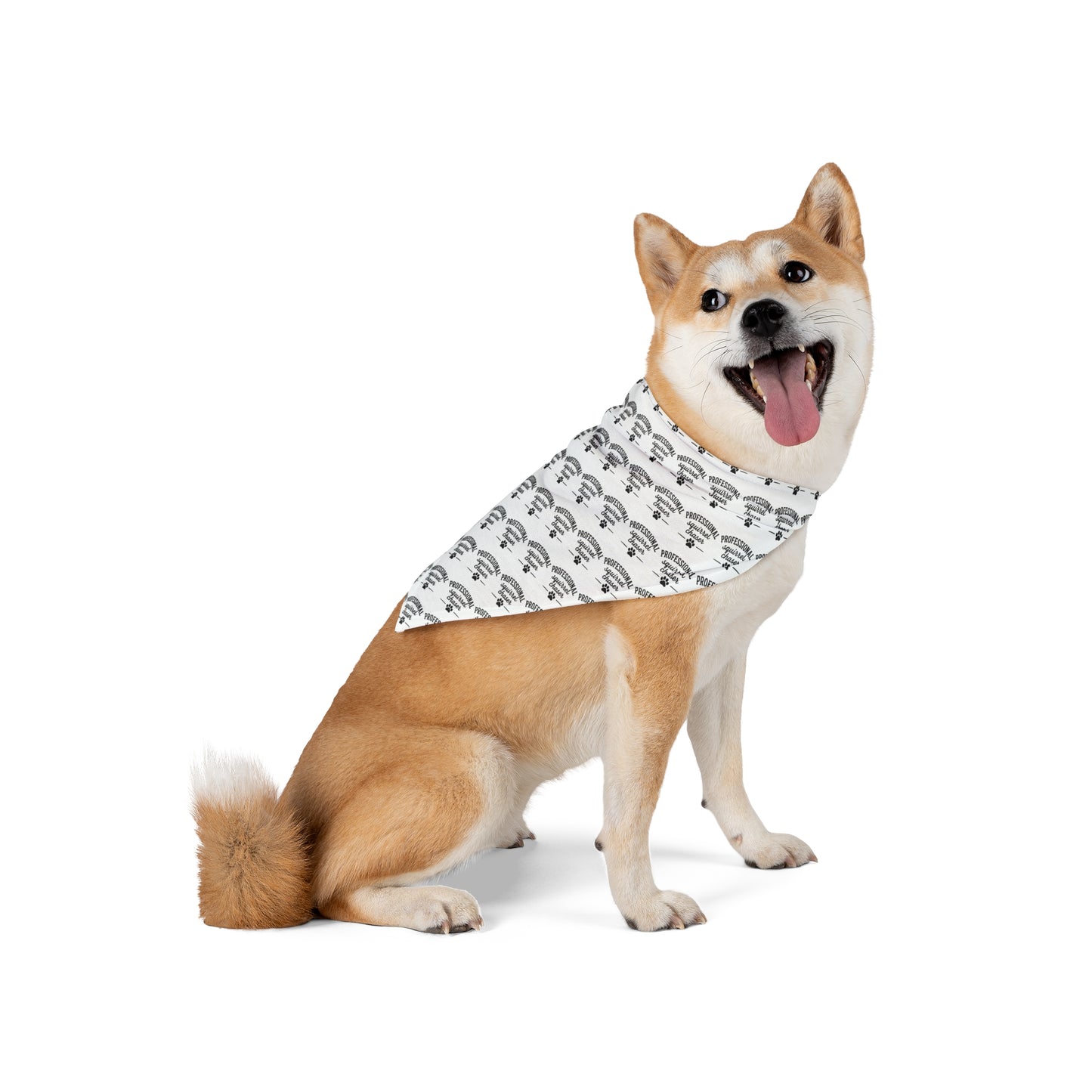 Pet Bandana Repeating Neutral Design for Dogs Professional Squirrel Chaser