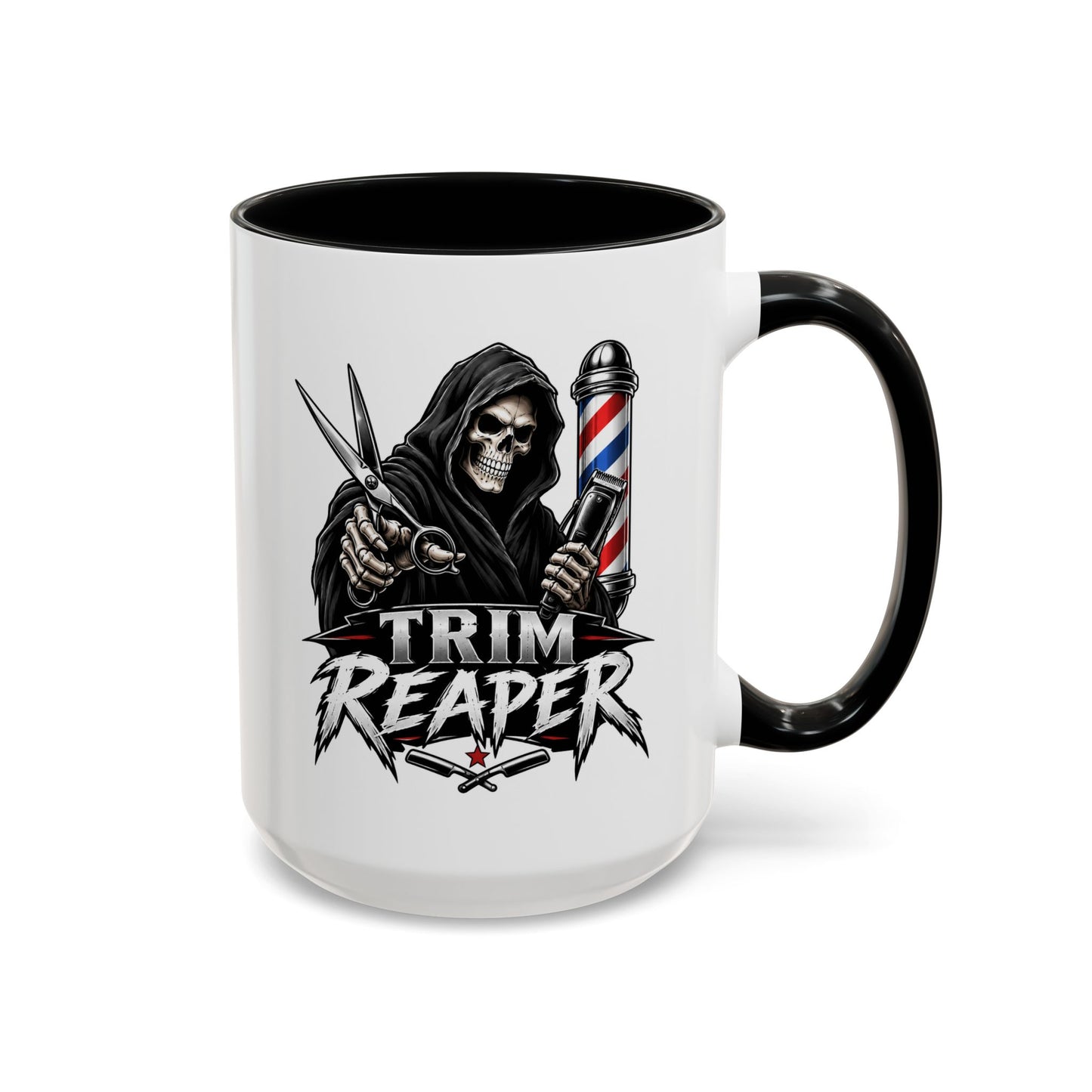 Barber 'Trim Reaper' Accent Coffee Mug – 11/15oz Gift for Barbers & Stylists