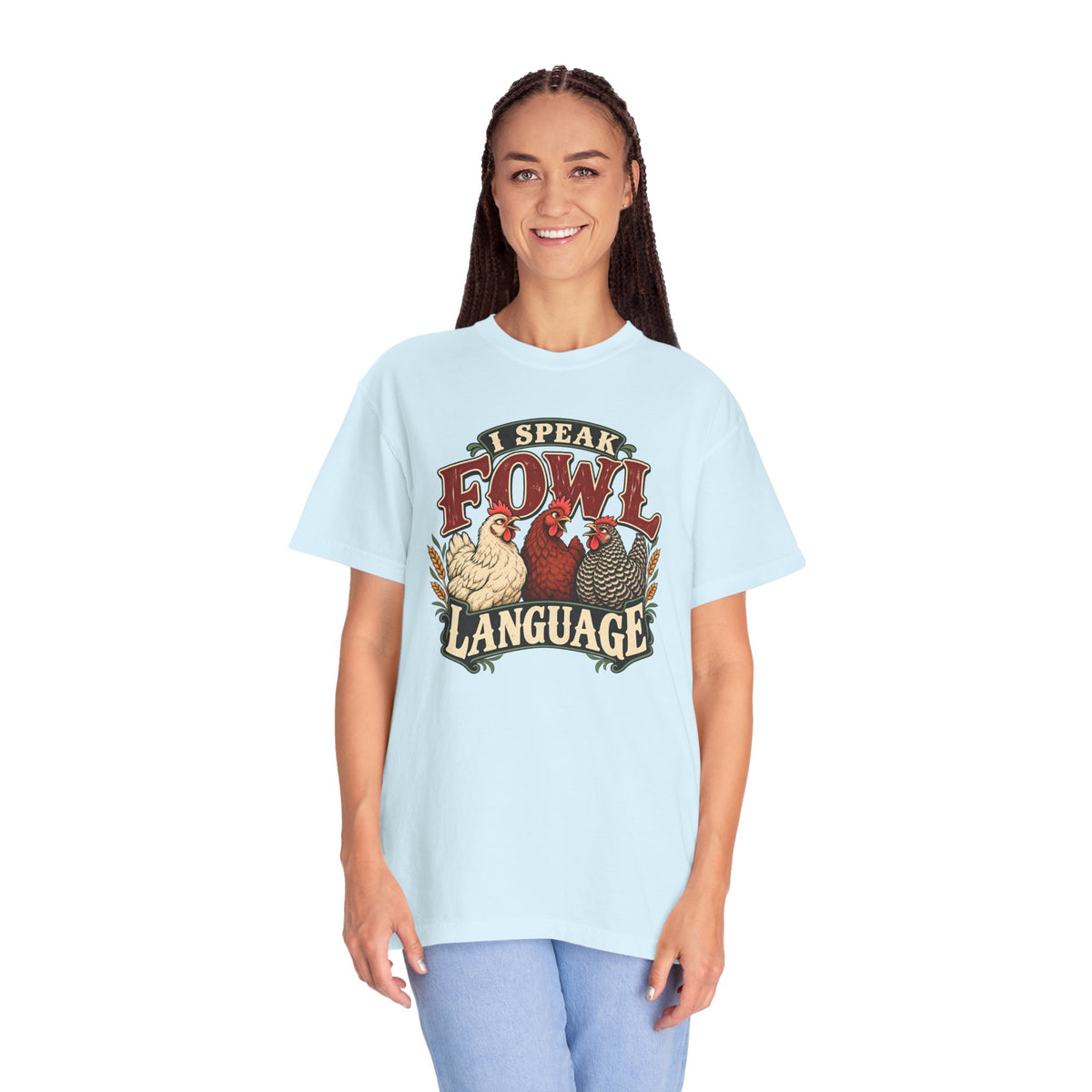 I Speak Fowl Language Graphic T-Shirt Short Sleeve Shirt