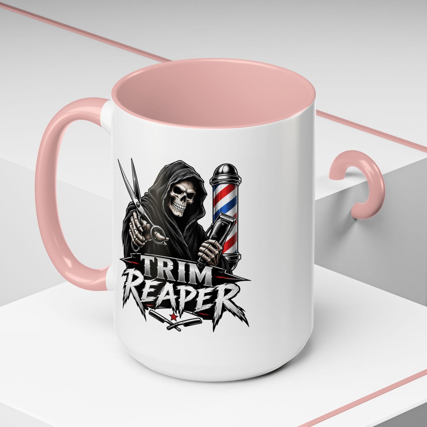 Barber 'Trim Reaper' Accent Coffee Mug – 11/15oz Gift for Barbers & Stylists