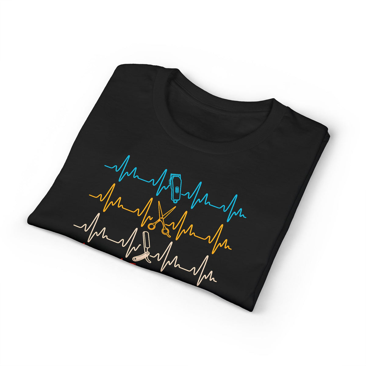 Colorful Heartbeat Barber Stylist Tools Scissors fun Tee T-Shirt