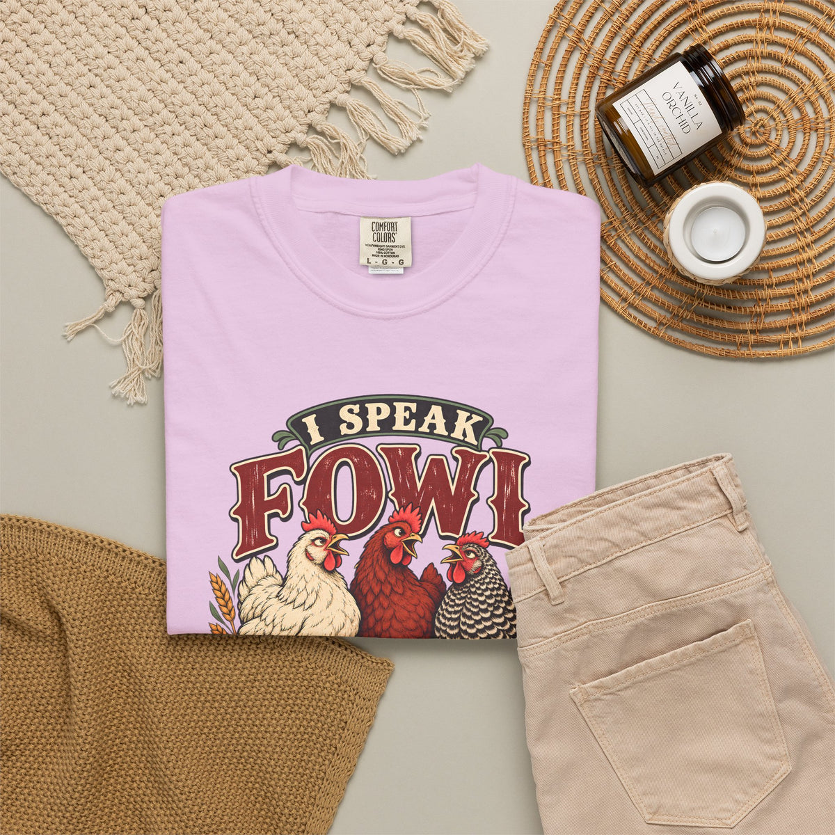 I Speak Fowl Language Graphic T-Shirt Short Sleeve Shirt
