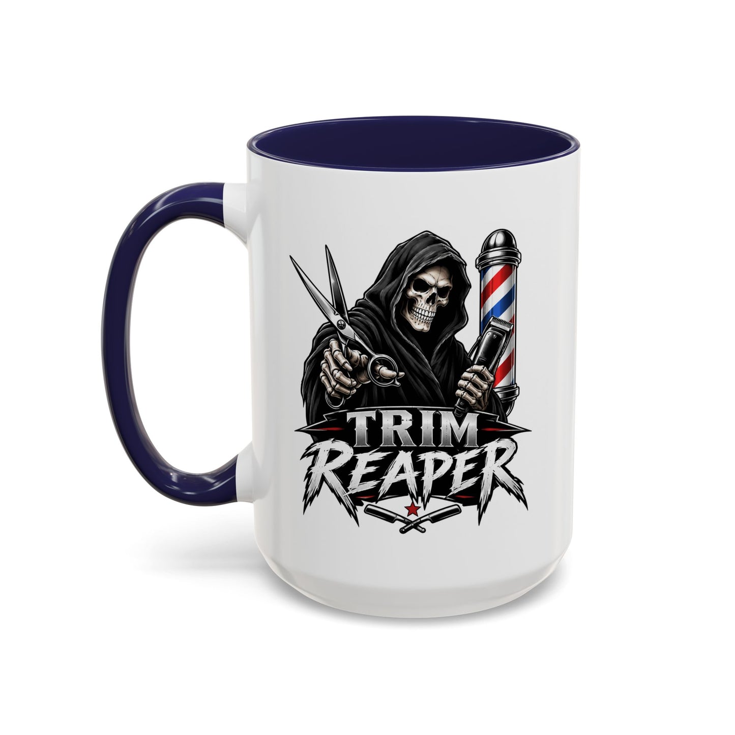 Barber 'Trim Reaper' Accent Coffee Mug – 11/15oz Gift for Barbers & Stylists