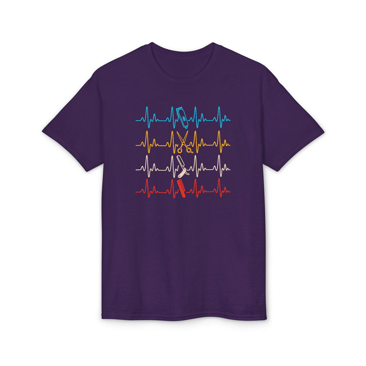 Colorful Heartbeat Barber Stylist Tools Scissors fun Tee T-Shirt