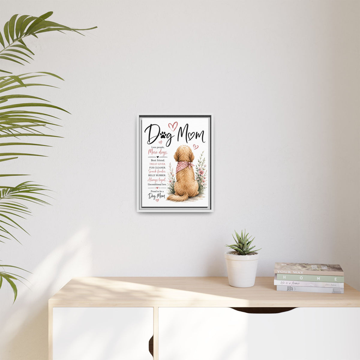 Dog Mom Matte Canvas Picture Choice of Size Frame Color