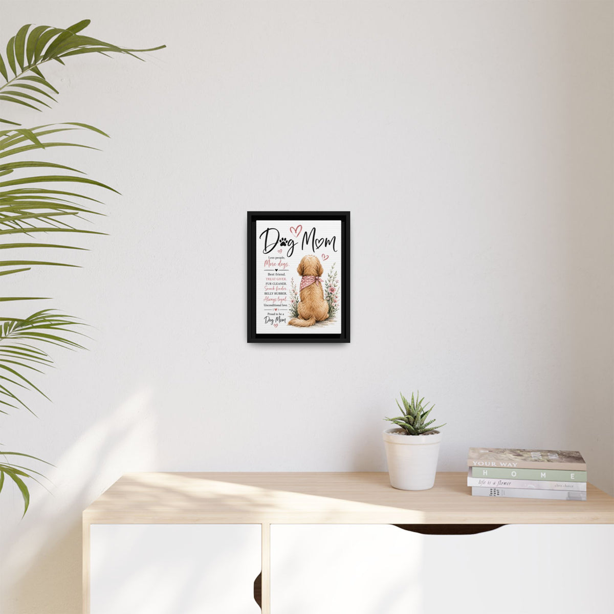 Dog Mom Matte Canvas Picture Choice of Size Frame Color