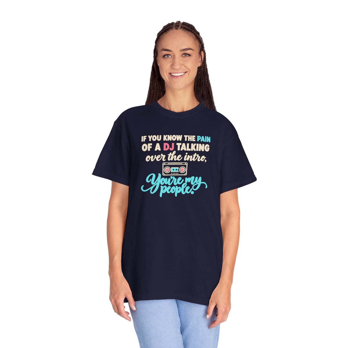 Unisex Garment-Dyed T-shirt retro mixed tape DJ
