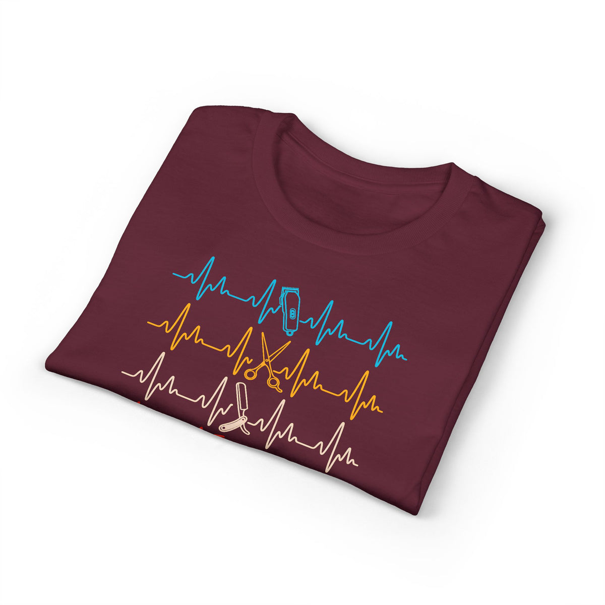 Colorful Heartbeat Barber Stylist Tools Scissors fun Tee T-Shirt