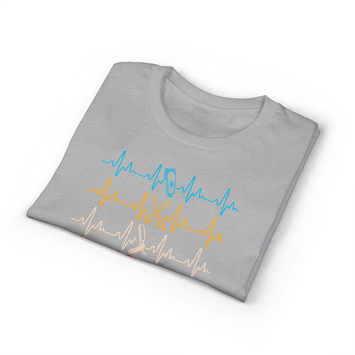 Colorful Heartbeat Barber Stylist Tools Scissors fun Tee T-Shirt