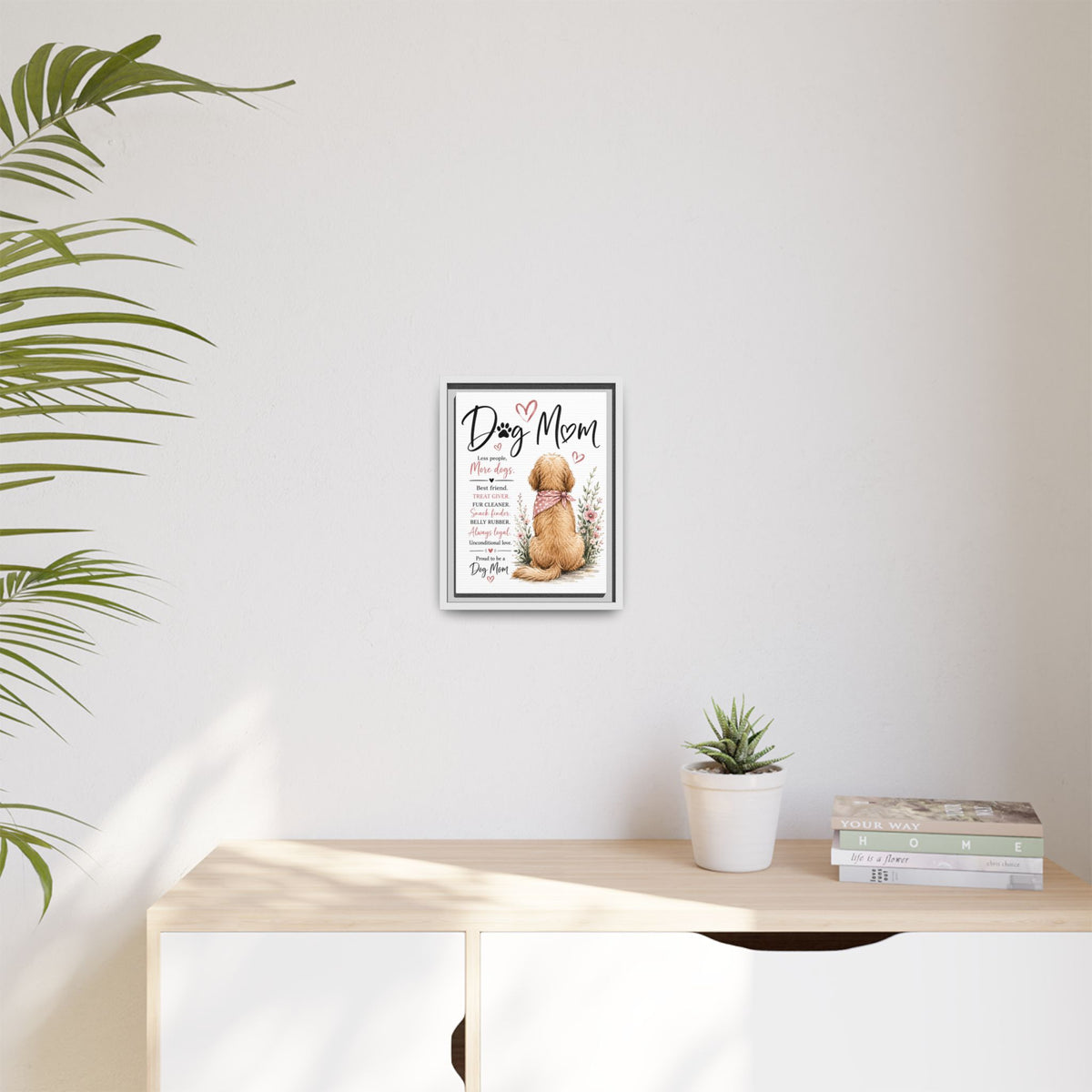 Dog Mom Matte Canvas Picture Choice of Size Frame Color