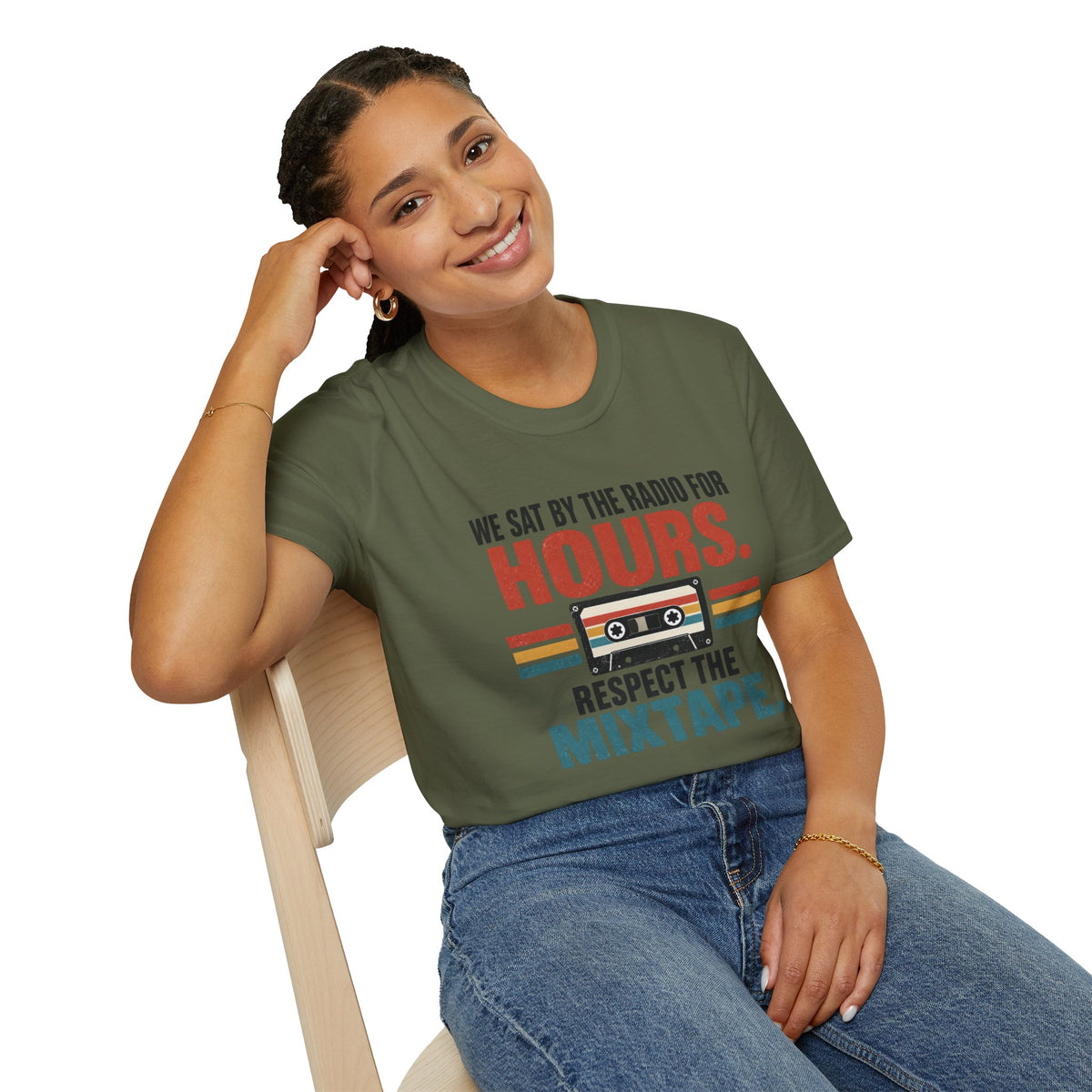 Retro Mixtape T-Shirt – "We Sat by the Radio for Hours. Respect the Mixtape." Unisex Shirt
