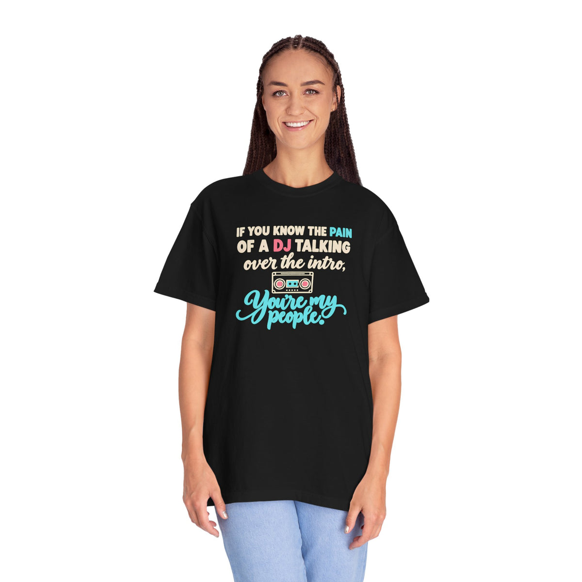 Unisex Garment-Dyed T-shirt retro mixed tape DJ