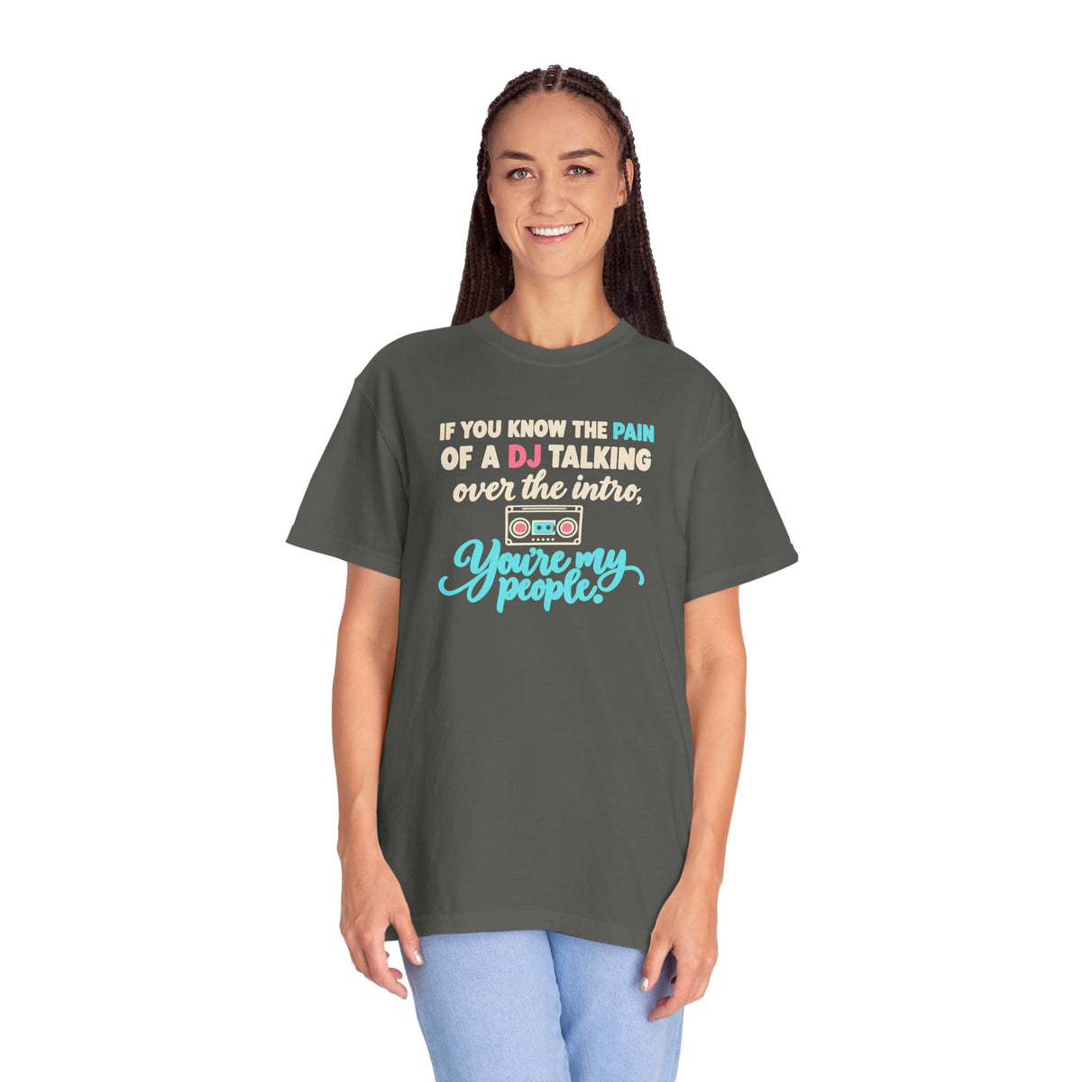 Unisex Garment-Dyed T-shirt retro mixed tape DJ