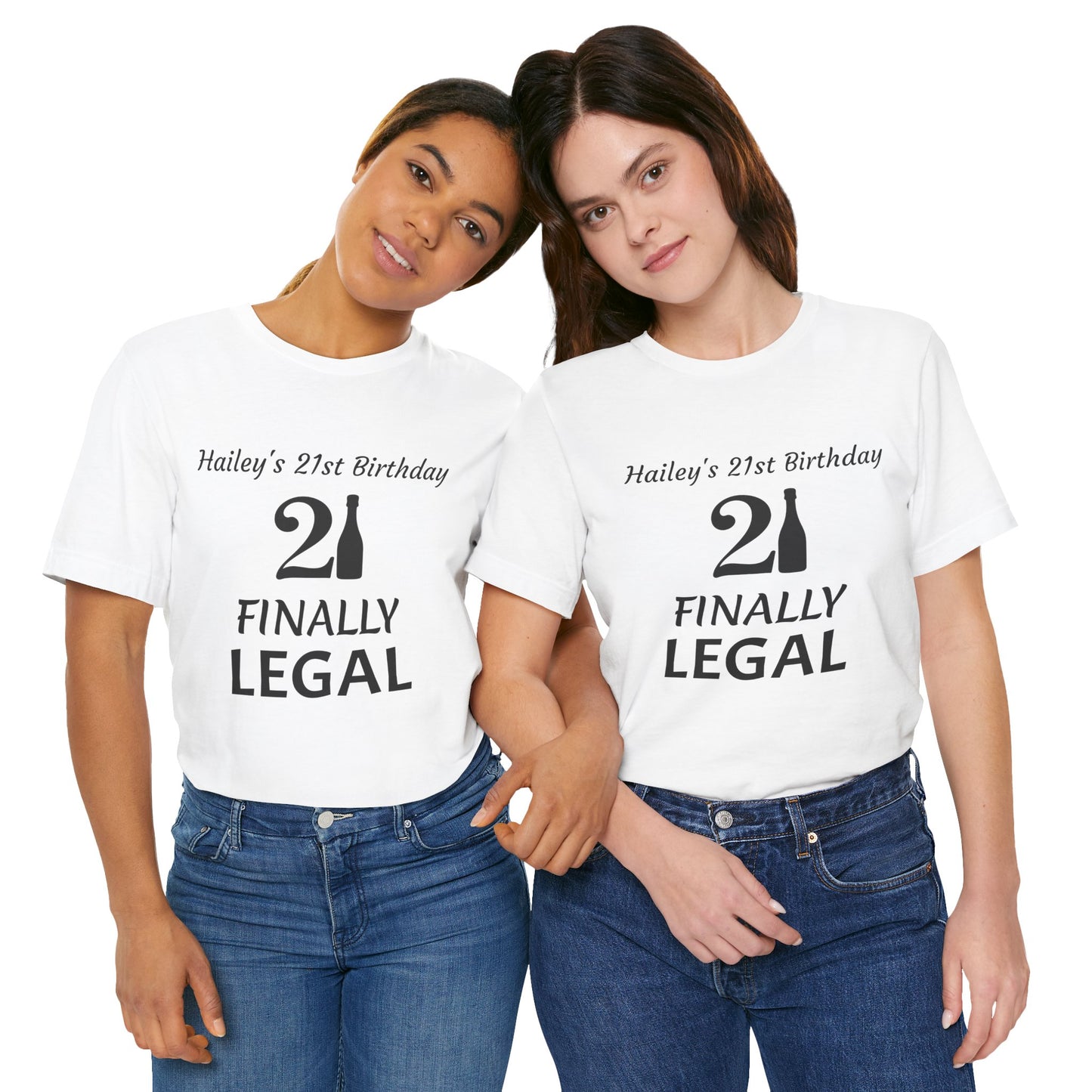 Personalized 21st Birthday t-shirt Unisex Jersey Short Sleeve Tee Shirt