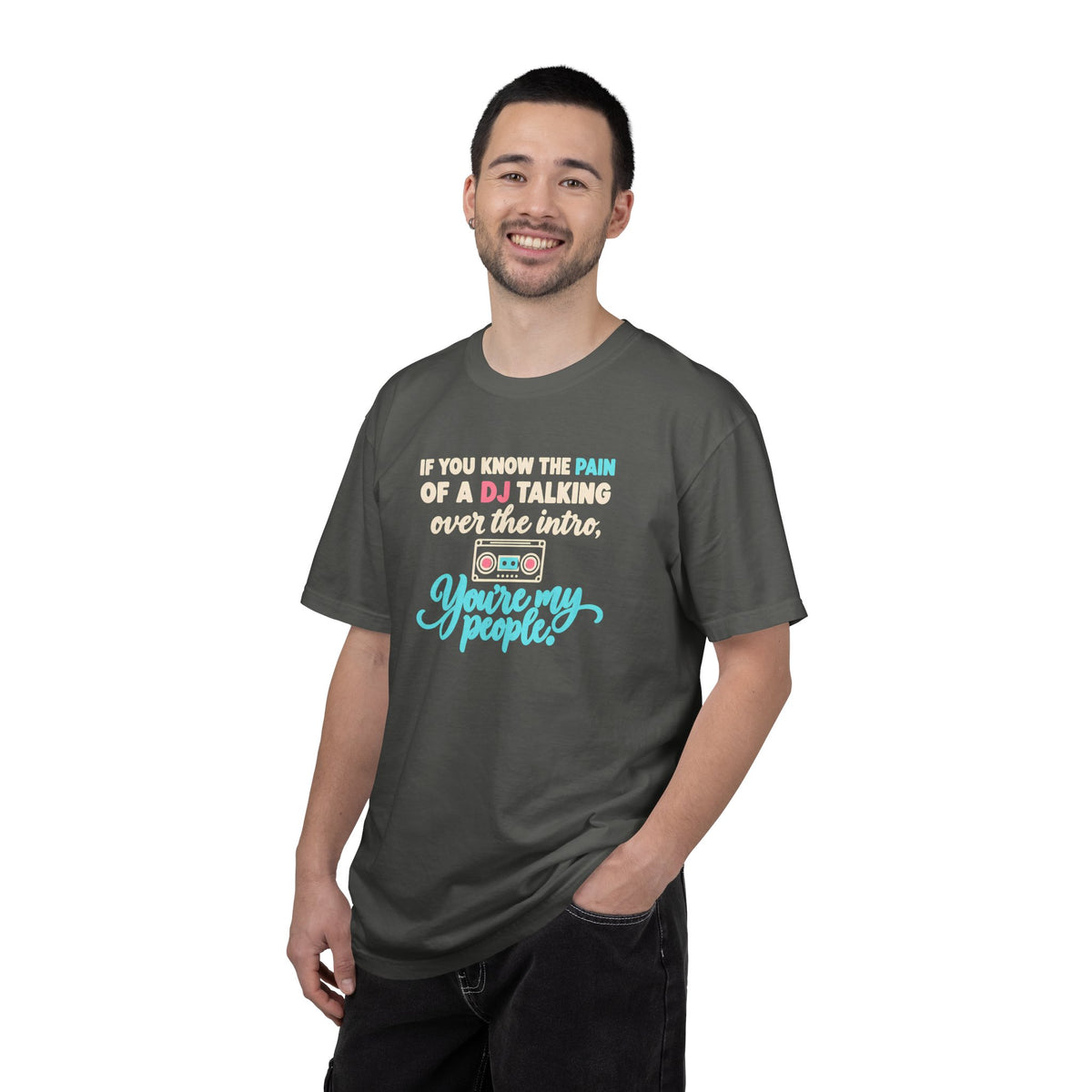 Unisex Garment-Dyed T-shirt retro mixed tape DJ