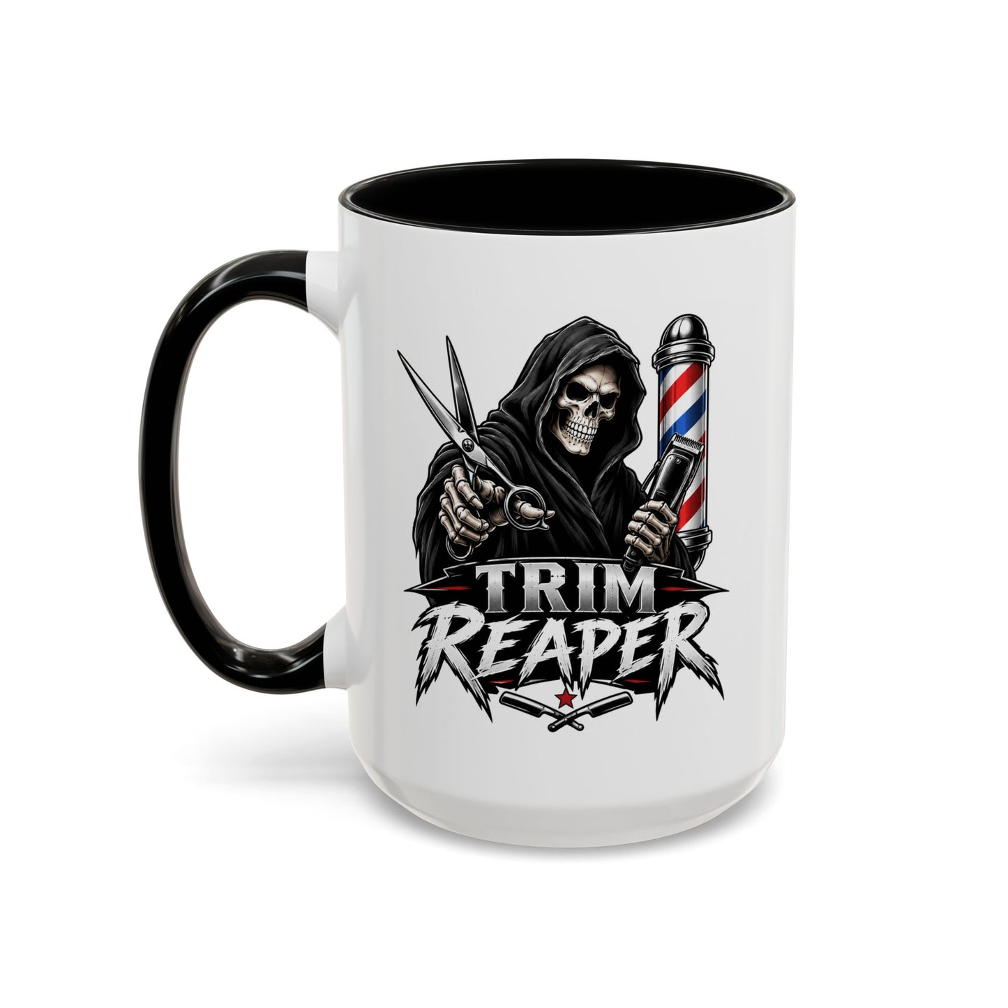 Barber 'Trim Reaper' Accent Coffee Mug – 11/15oz Gift for Barbers & Stylists