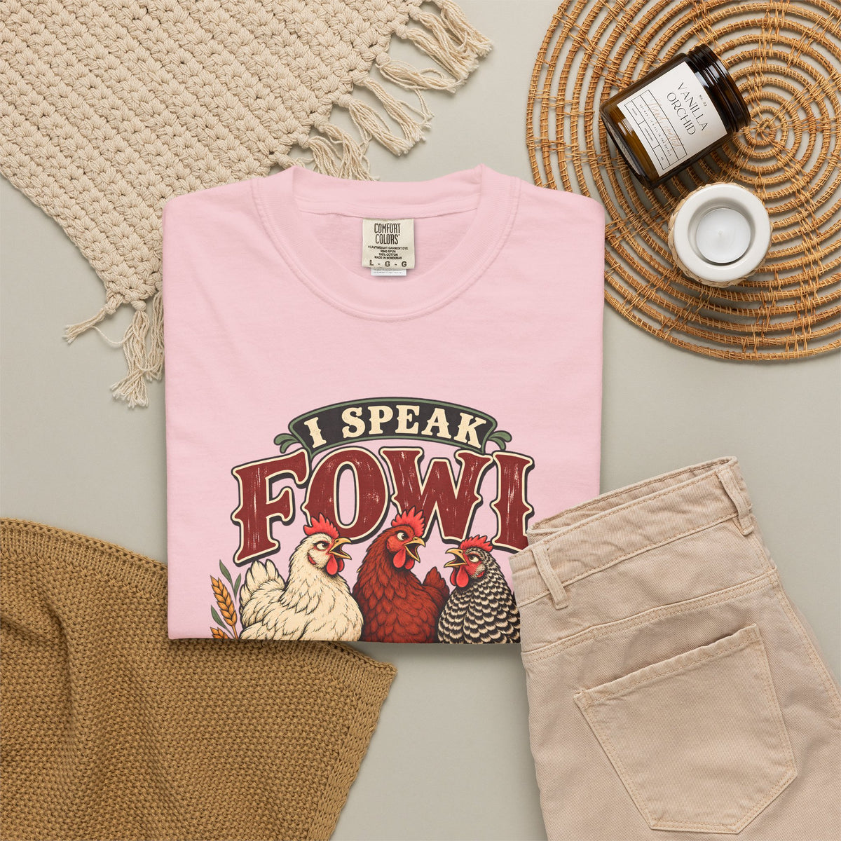 I Speak Fowl Language Graphic T-Shirt Short Sleeve Shirt