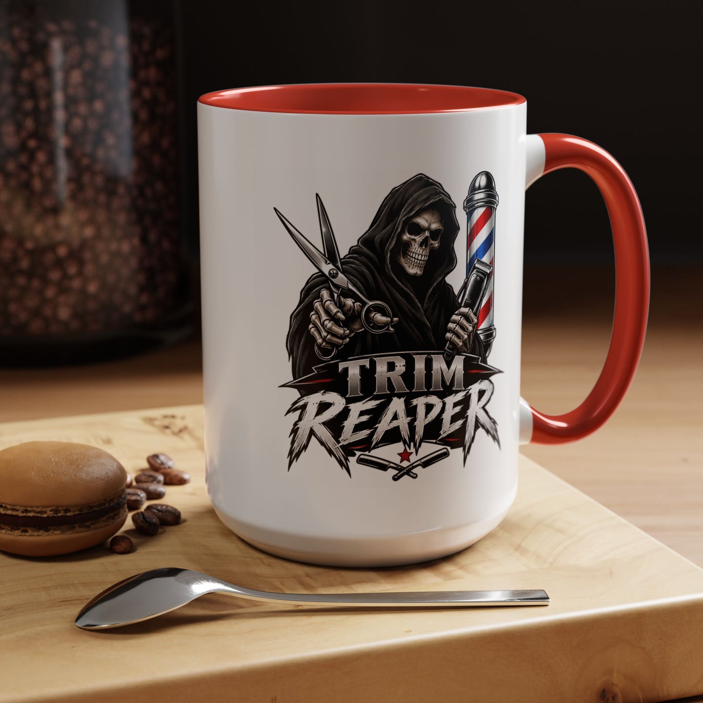 Barber 'Trim Reaper' Accent Coffee Mug – 11/15oz Gift for Barbers & Stylists