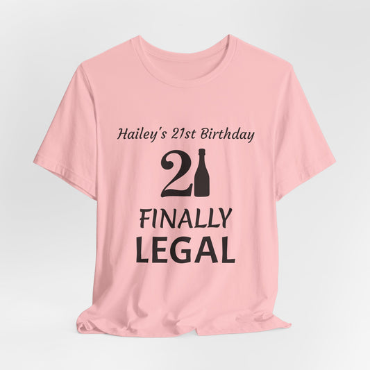 Personalized 21st Birthday t-shirt Unisex Jersey Short Sleeve Tee Shirt