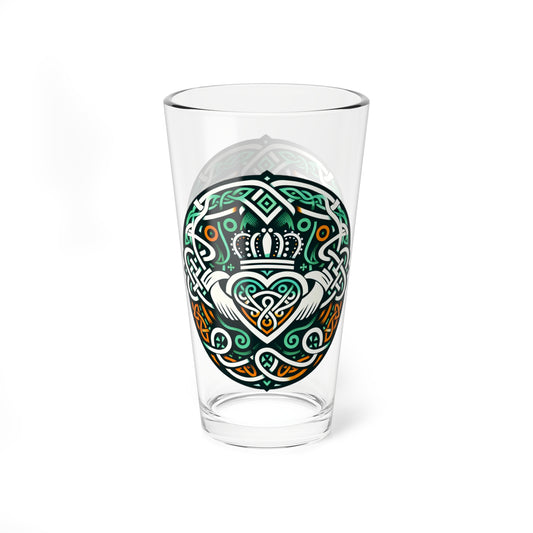 Celtic Crown Mixing Glass — 16oz Irish Knot Pint Glass