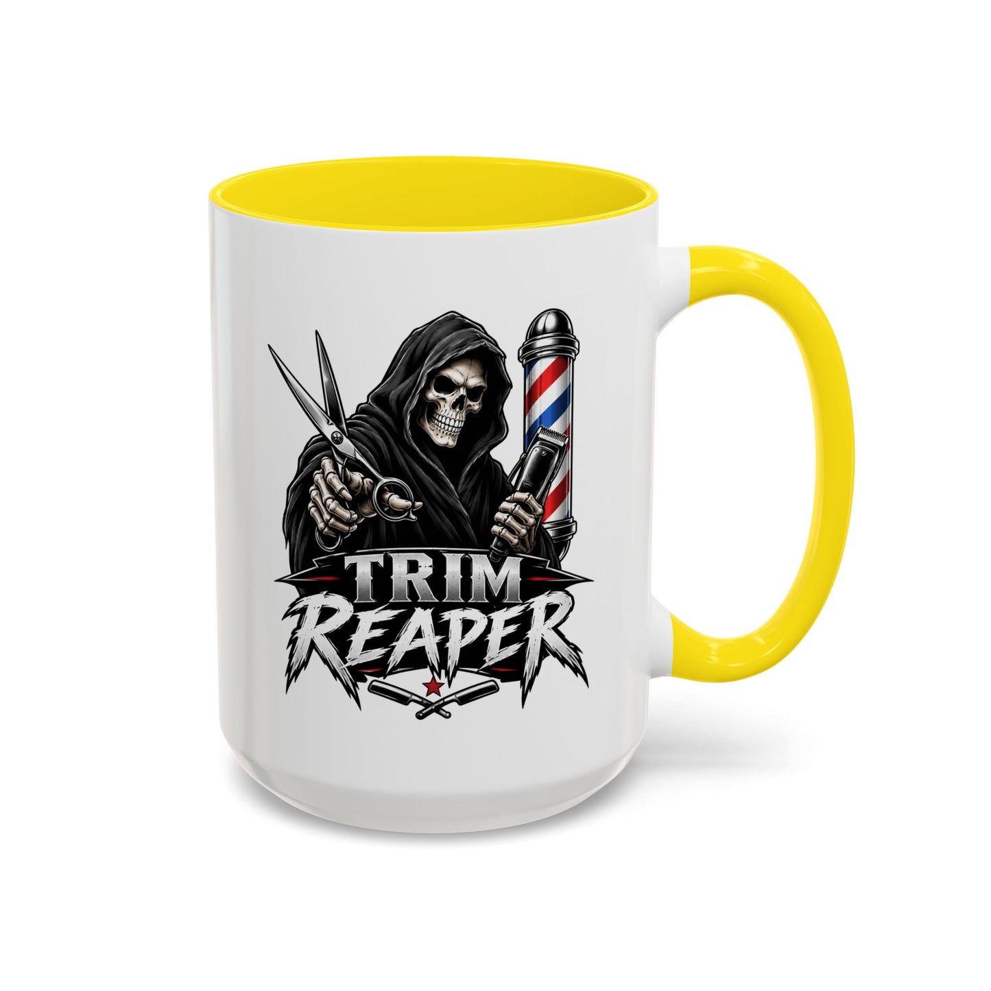 Barber 'Trim Reaper' Accent Coffee Mug – 11/15oz Gift for Barbers & Stylists