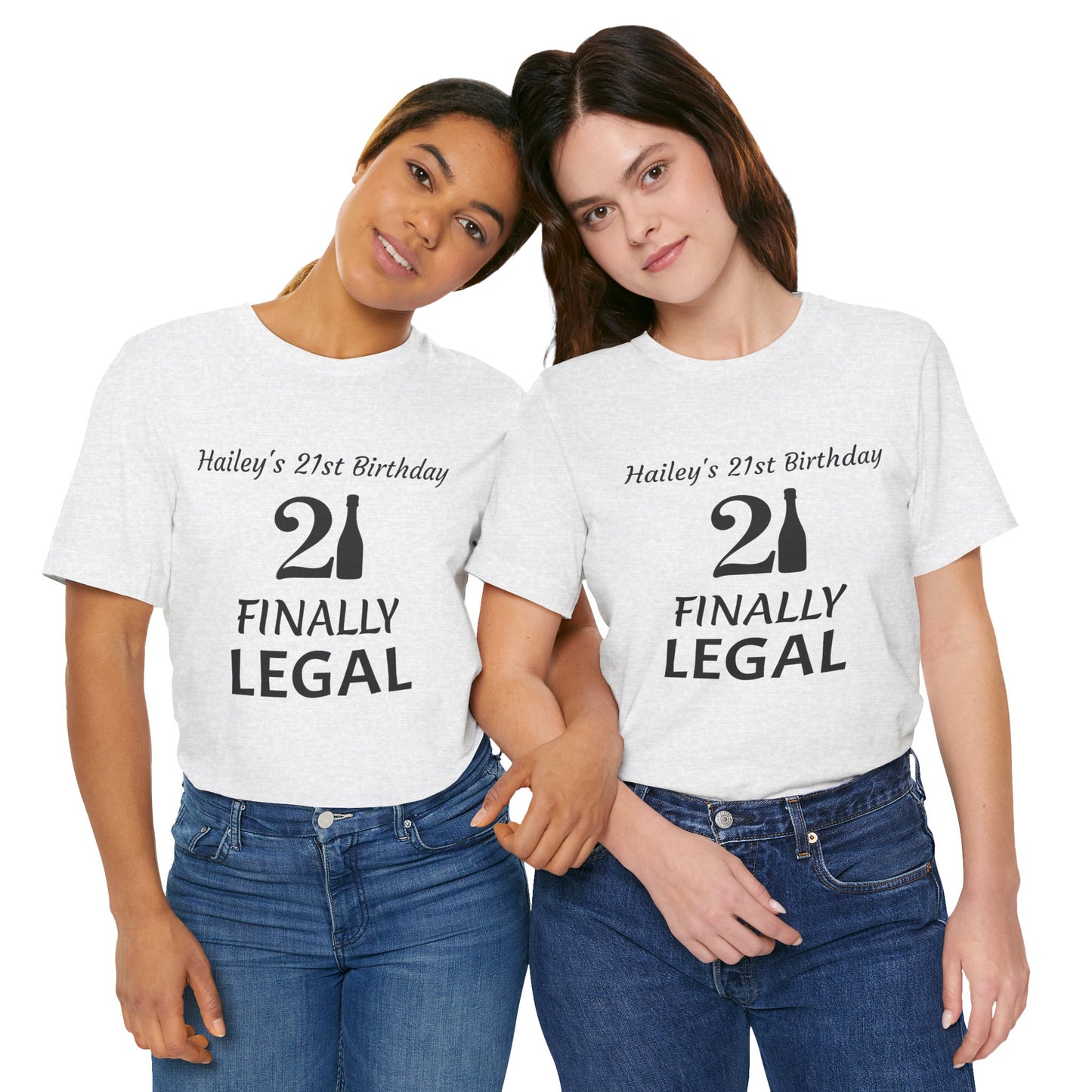 Personalized 21st Birthday t-shirt Unisex Jersey Short Sleeve Tee Shirt