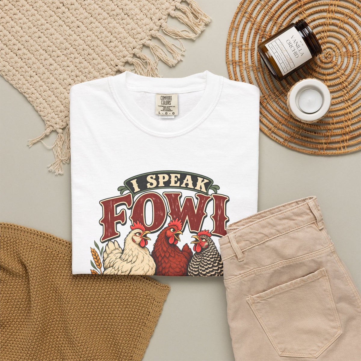I Speak Fowl Language Graphic T-Shirt Short Sleeve Shirt