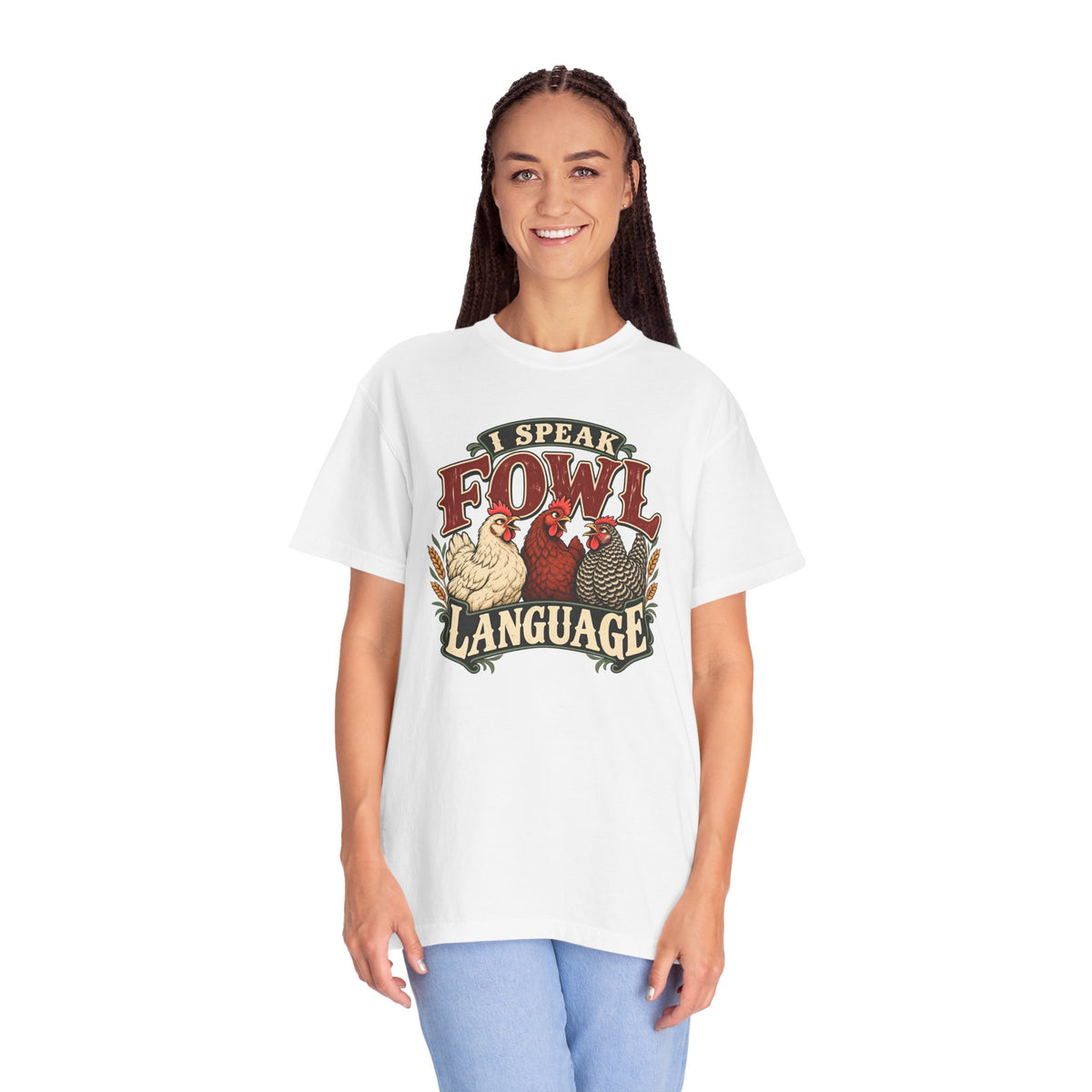 I Speak Fowl Language Graphic T-Shirt Short Sleeve Shirt