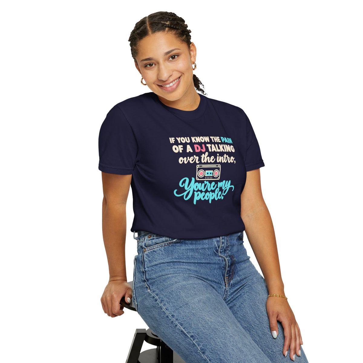 Unisex Garment-Dyed T-shirt retro mixed tape DJ