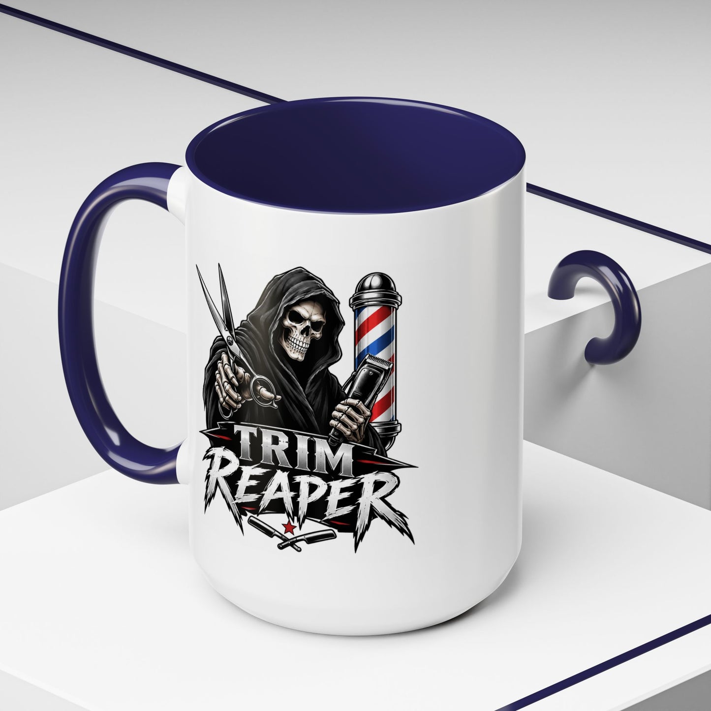 Barber 'Trim Reaper' Accent Coffee Mug – 11/15oz Gift for Barbers & Stylists