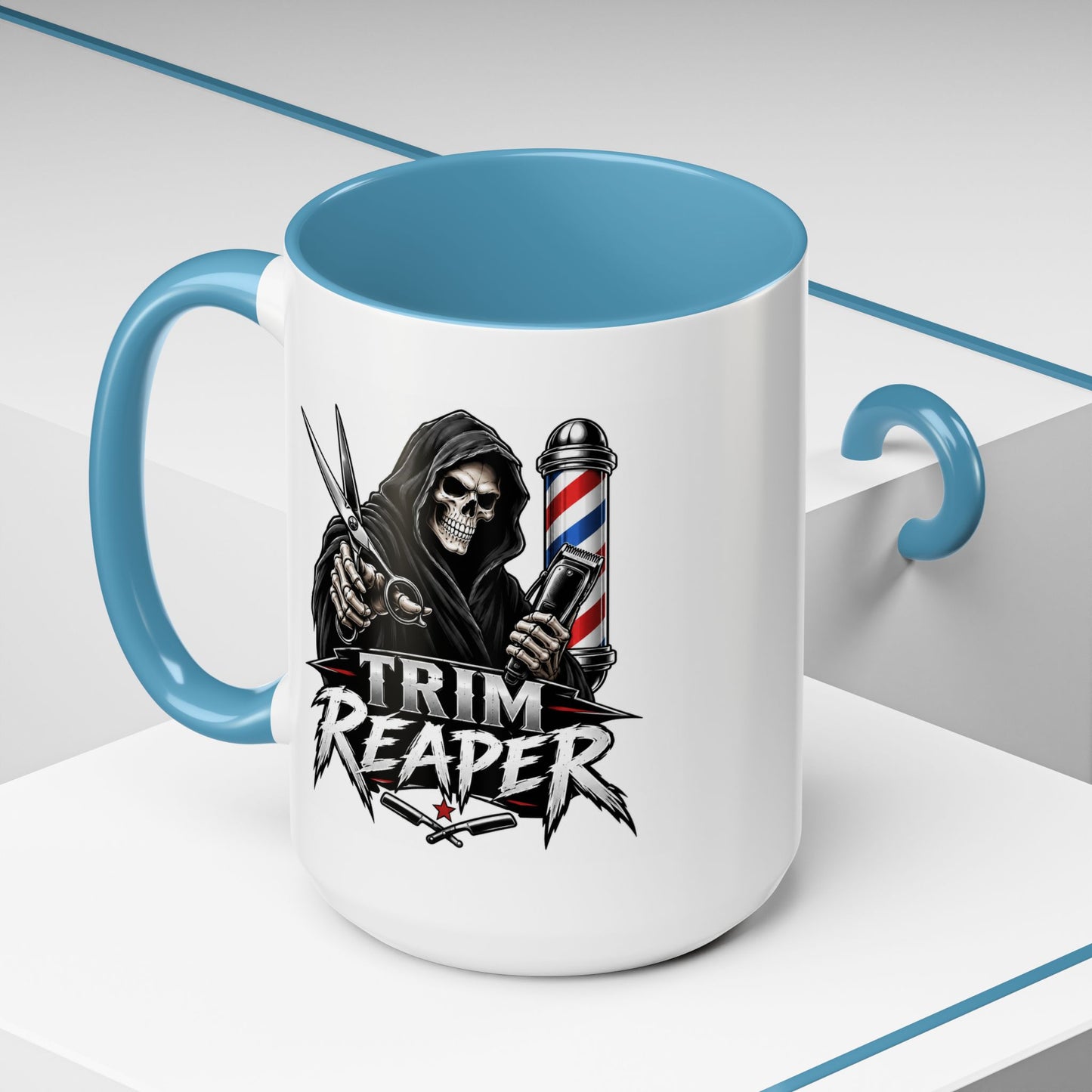 Barber 'Trim Reaper' Accent Coffee Mug – 11/15oz Gift for Barbers & Stylists