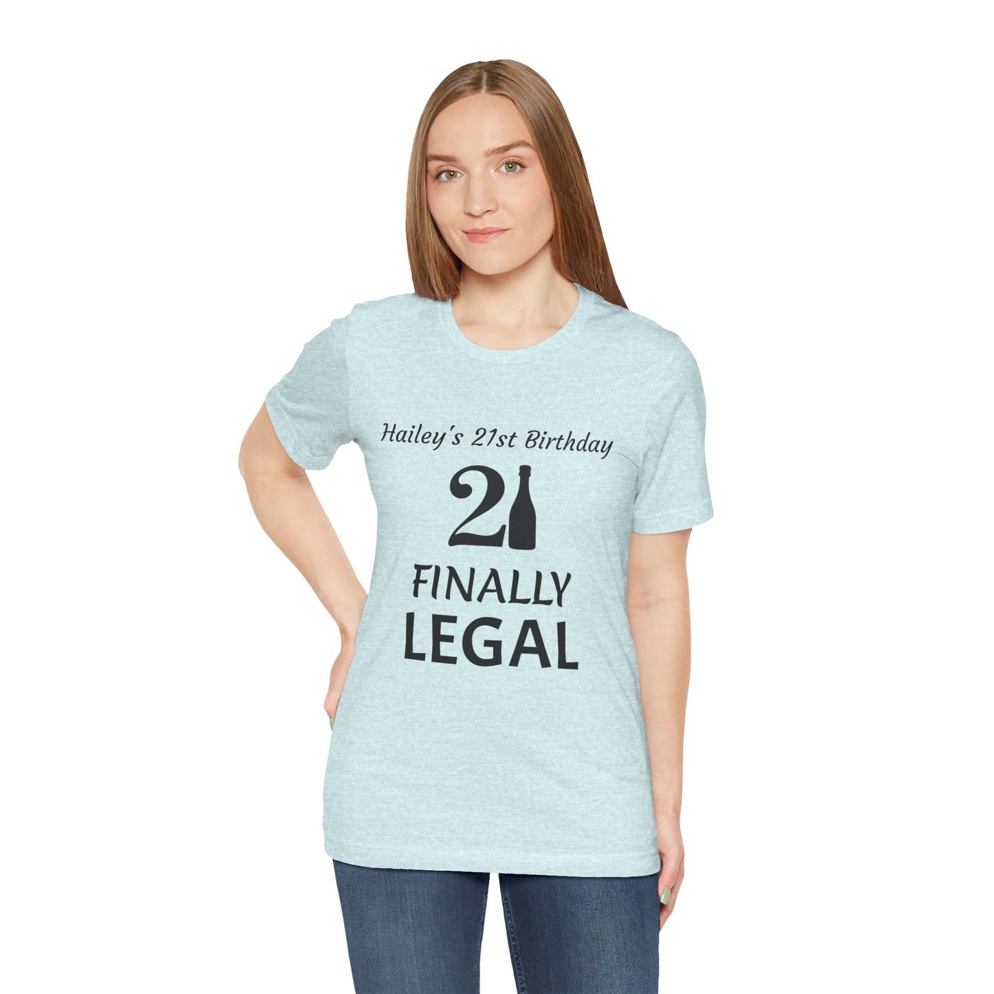 Personalized 21st Birthday t-shirt Unisex Jersey Short Sleeve Tee Shirt