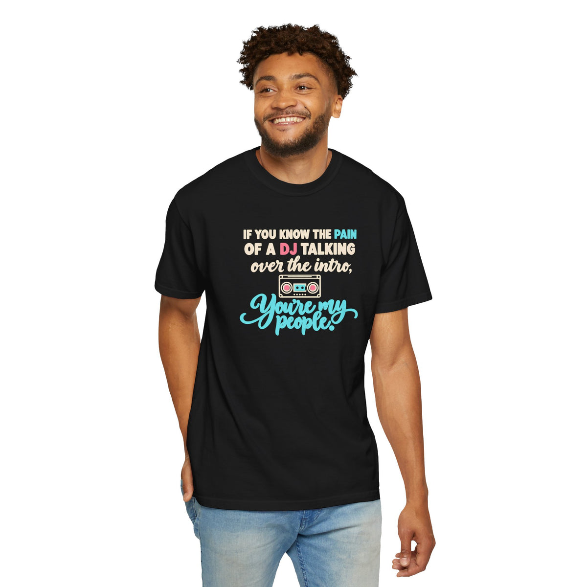 Unisex Garment-Dyed T-shirt retro mixed tape DJ
