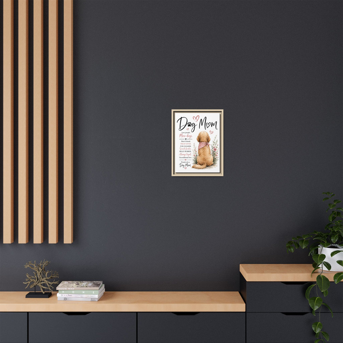 Dog Mom Matte Canvas Picture Choice of Size Frame Color