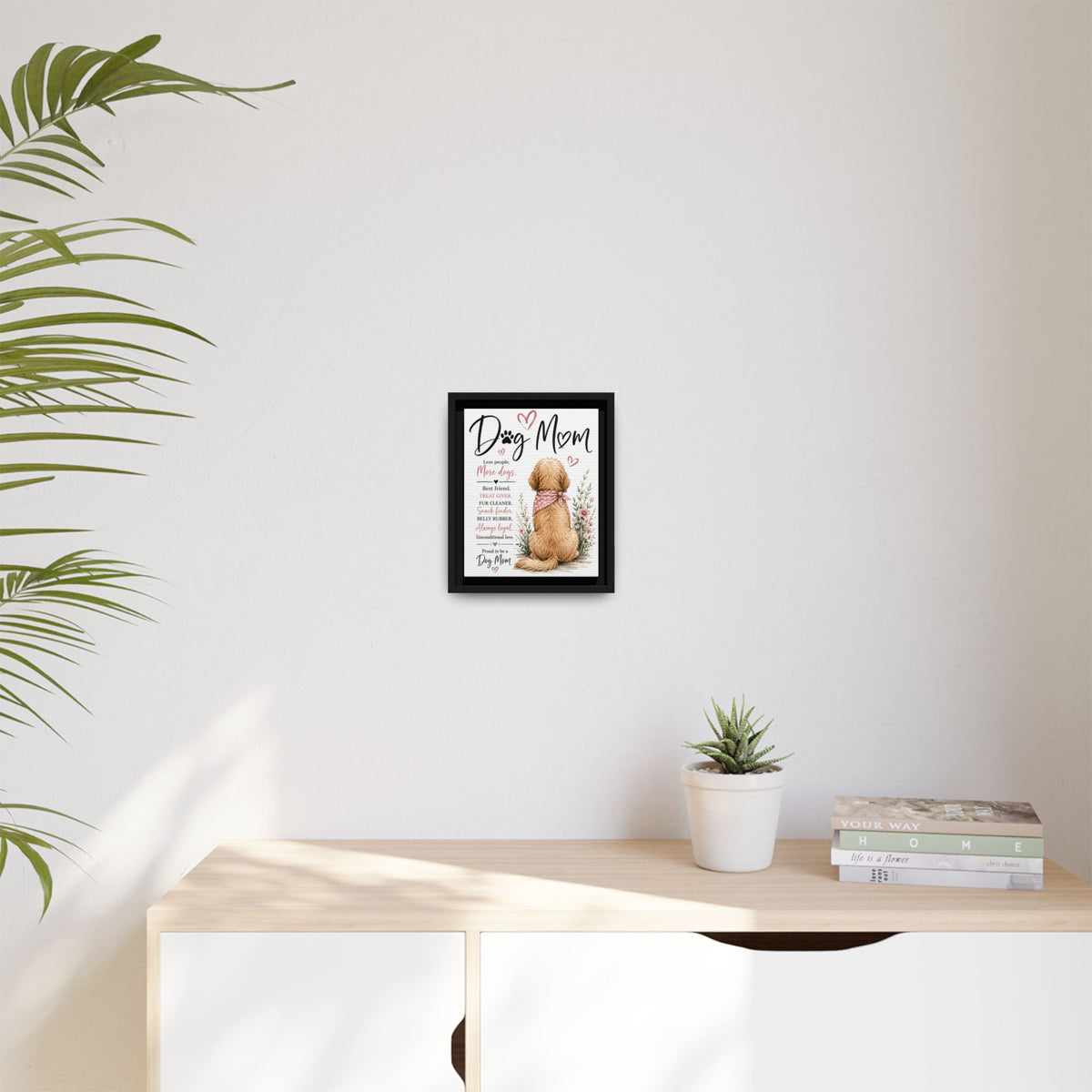 Dog Mom Matte Canvas Picture Choice of Size Frame Color