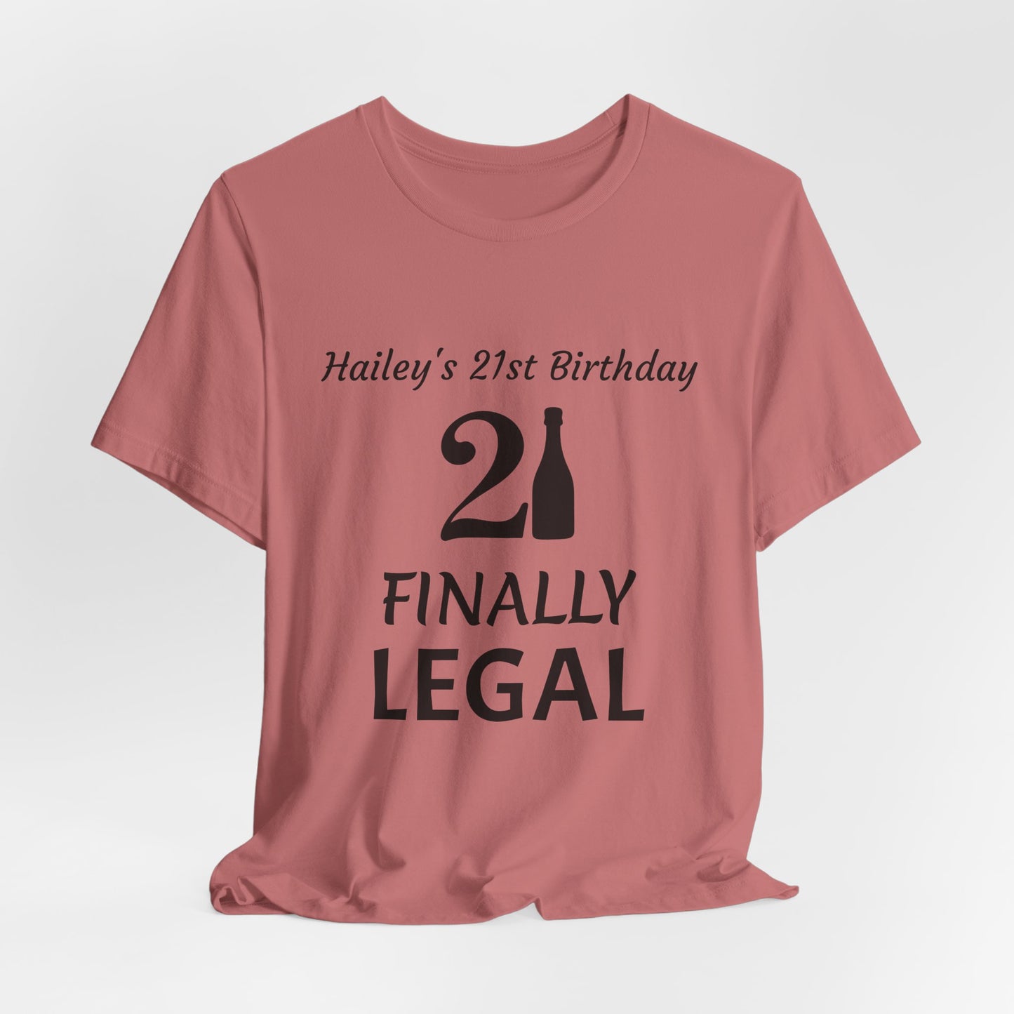 Personalized 21st Birthday t-shirt Unisex Jersey Short Sleeve Tee Shirt