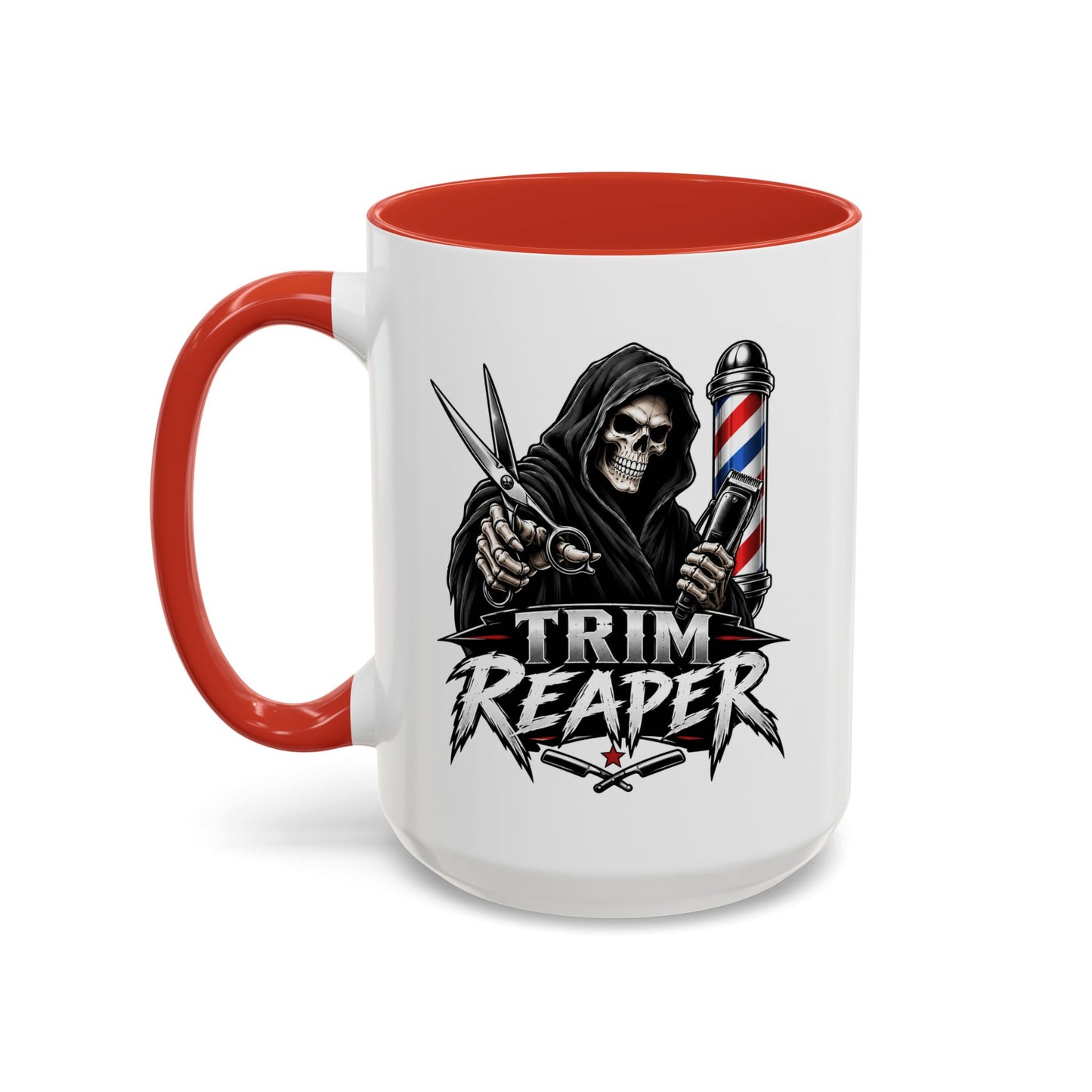 Barber 'Trim Reaper' Accent Coffee Mug – 11/15oz Gift for Barbers & Stylists