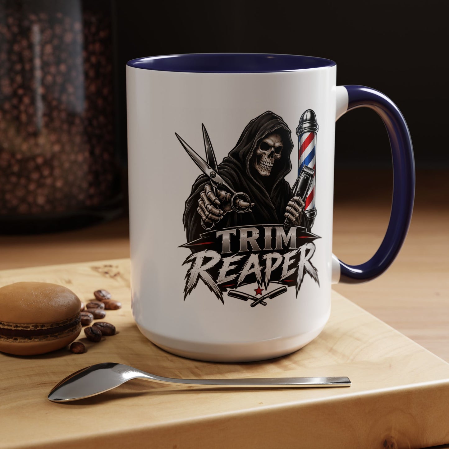 Barber 'Trim Reaper' Accent Coffee Mug – 11/15oz Gift for Barbers & Stylists