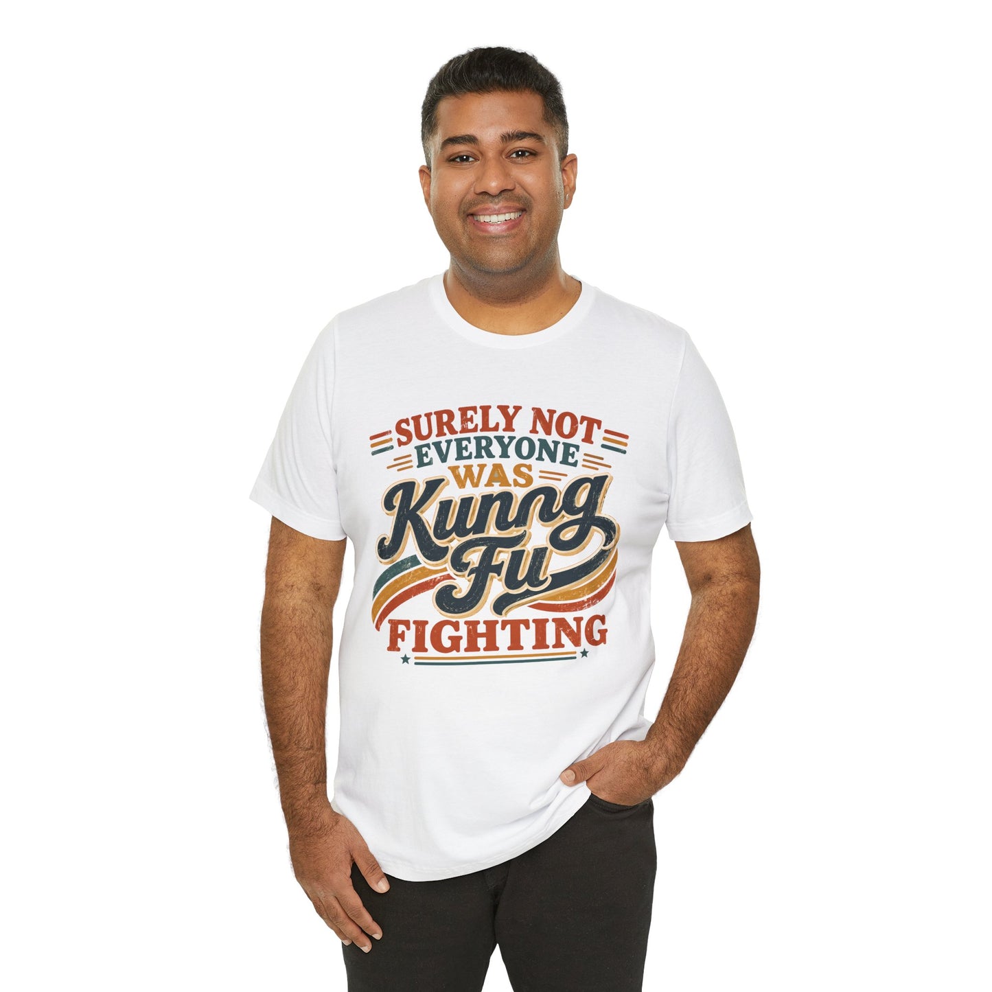Unisex Kung Fu Fighting Retro Graphic Tee – Surely Not Everyone Was Kung Fu Fighting T-Shirt Short Sleeve Shirt