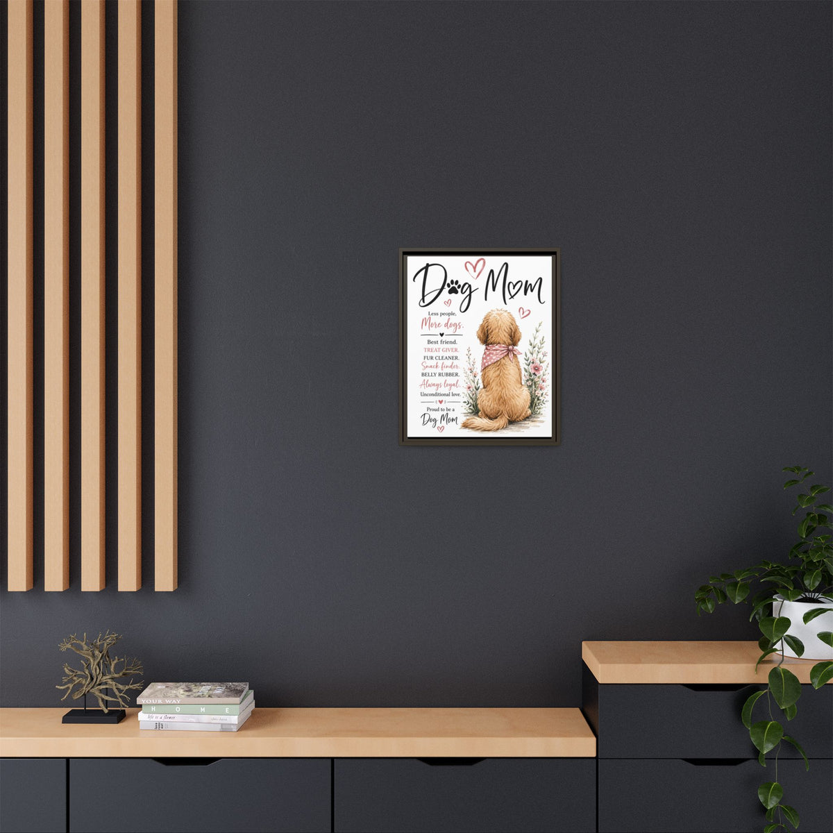 Dog Mom Matte Canvas Picture Choice of Size Frame Color