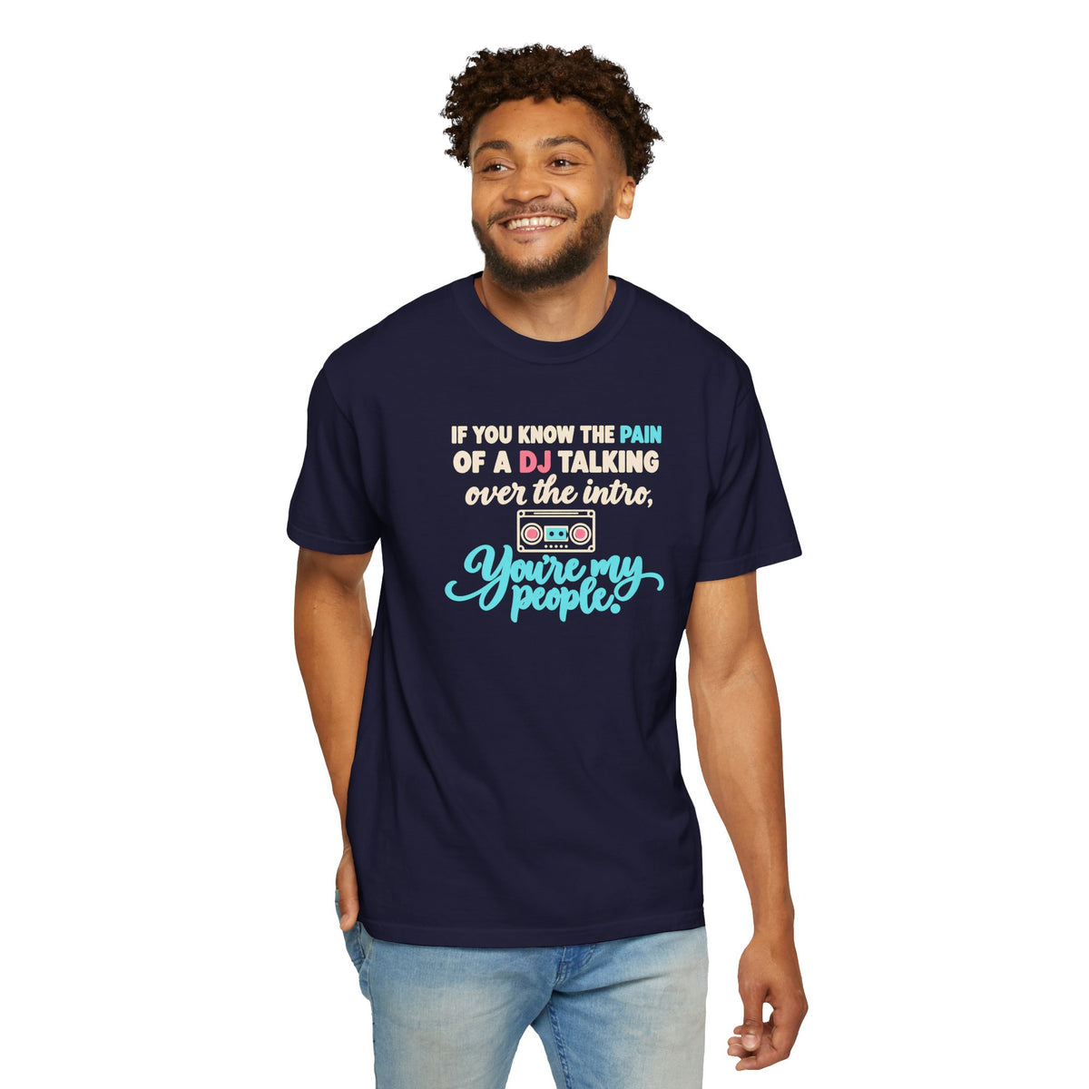 Unisex Garment-Dyed T-shirt retro mixed tape DJ