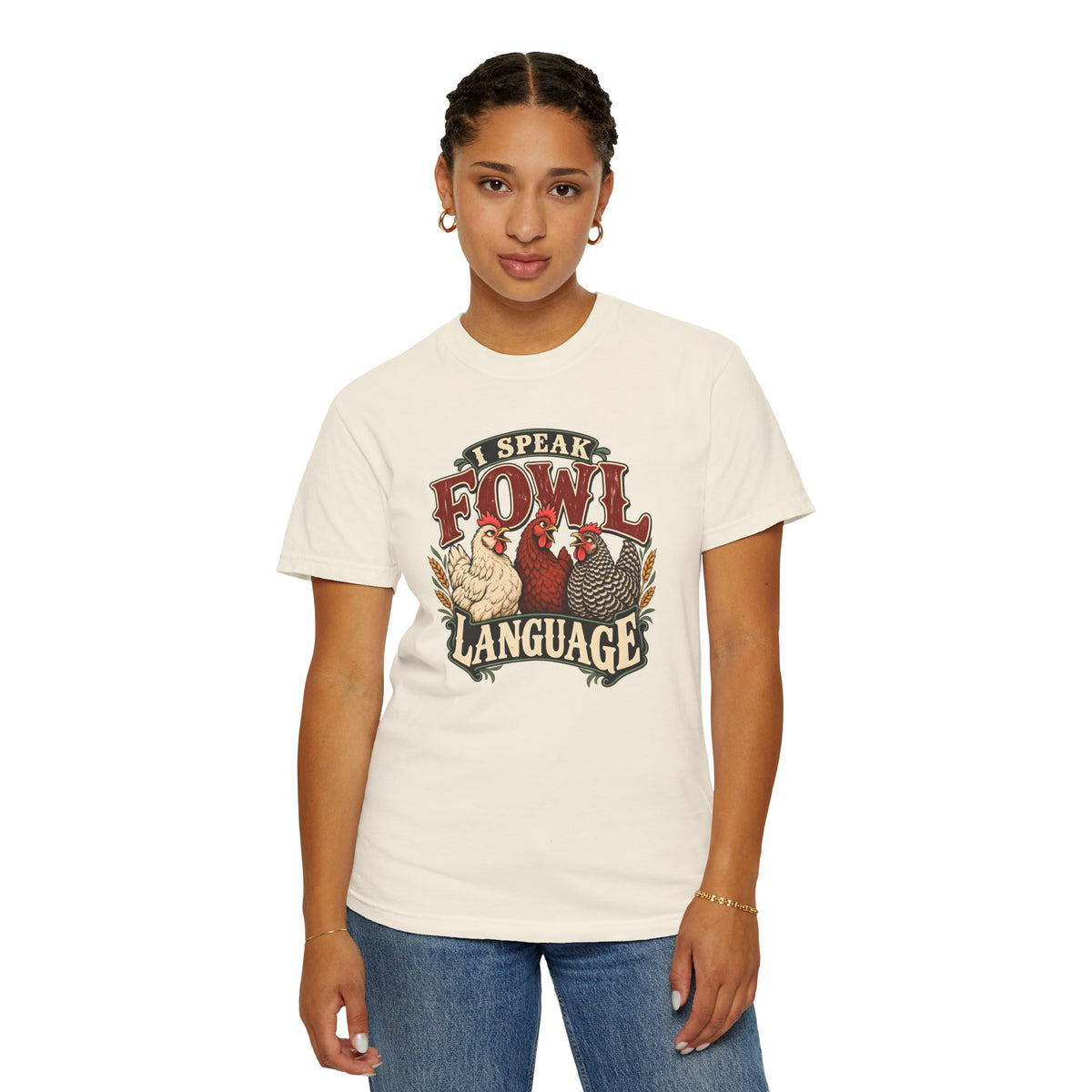 I Speak Fowl Language Graphic T-Shirt Short Sleeve Shirt