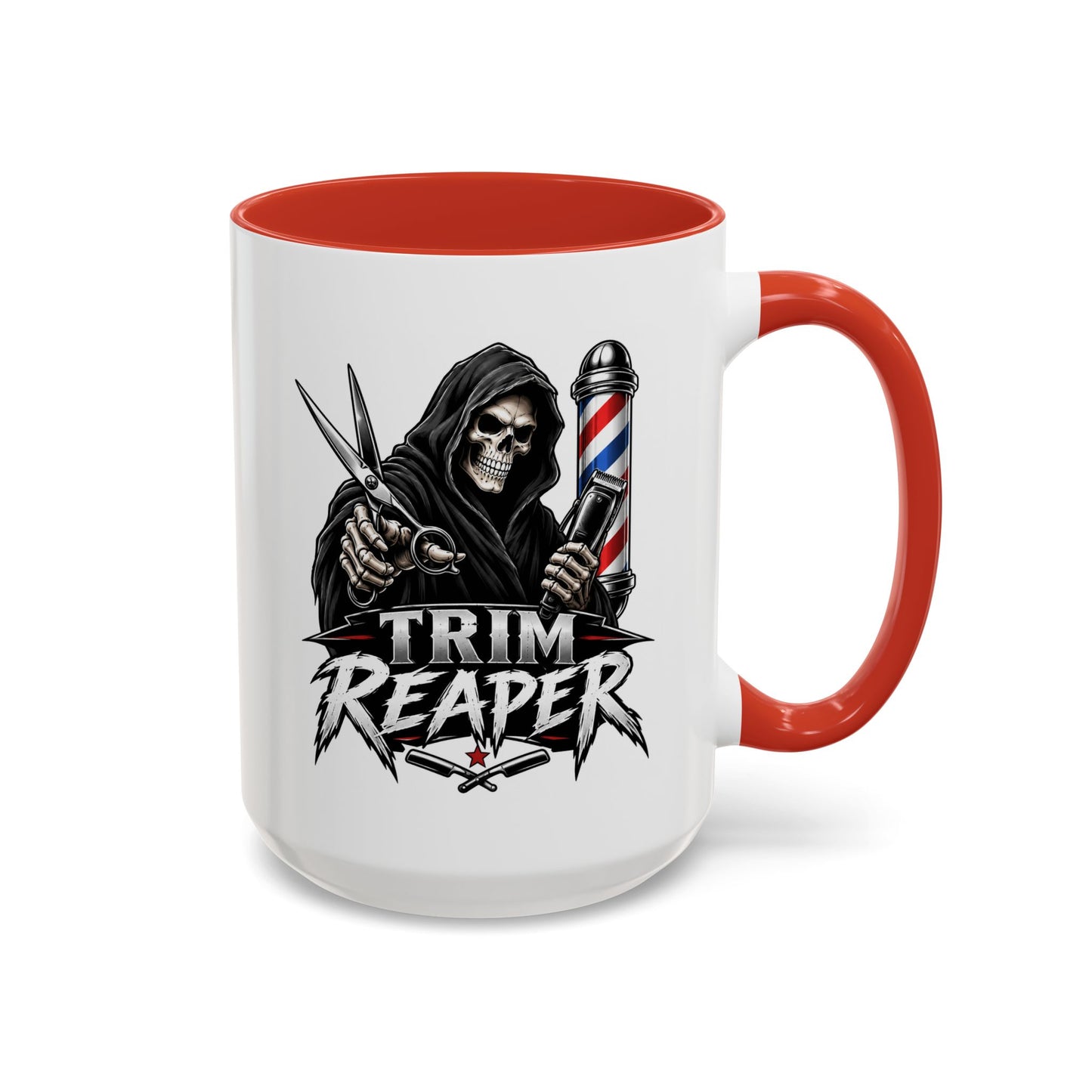 Barber 'Trim Reaper' Accent Coffee Mug – 11/15oz Gift for Barbers & Stylists