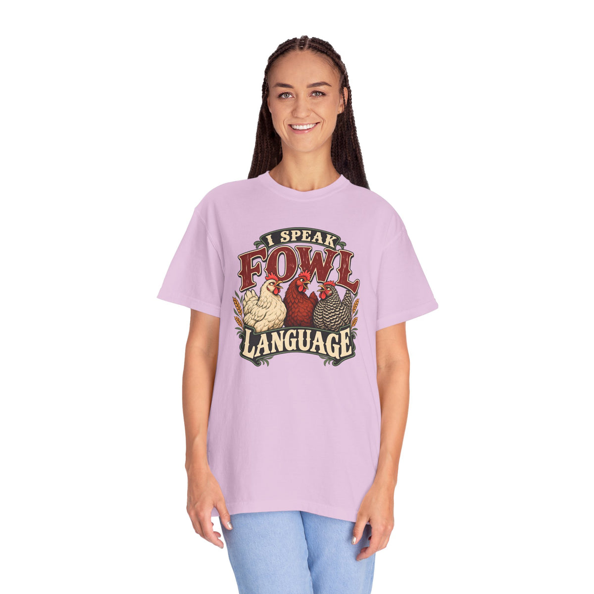 I Speak Fowl Language Graphic T-Shirt Short Sleeve Shirt