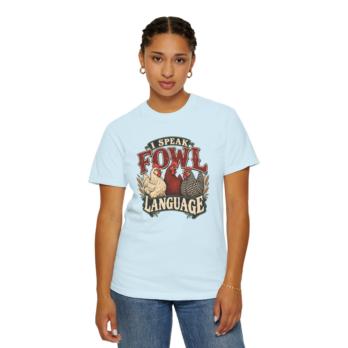 I Speak Fowl Language Graphic T-Shirt Short Sleeve Shirt