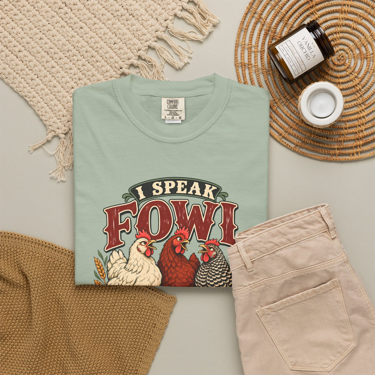 I Speak Fowl Language Graphic T-Shirt Short Sleeve Shirt