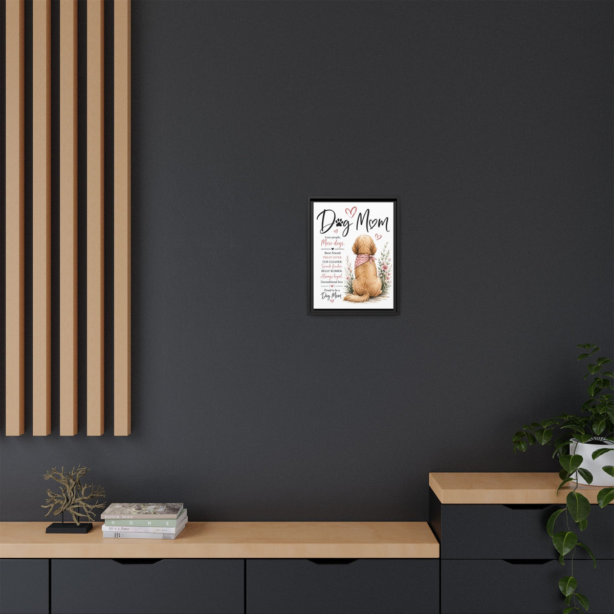Dog Mom Matte Canvas Picture Choice of Size Frame Color