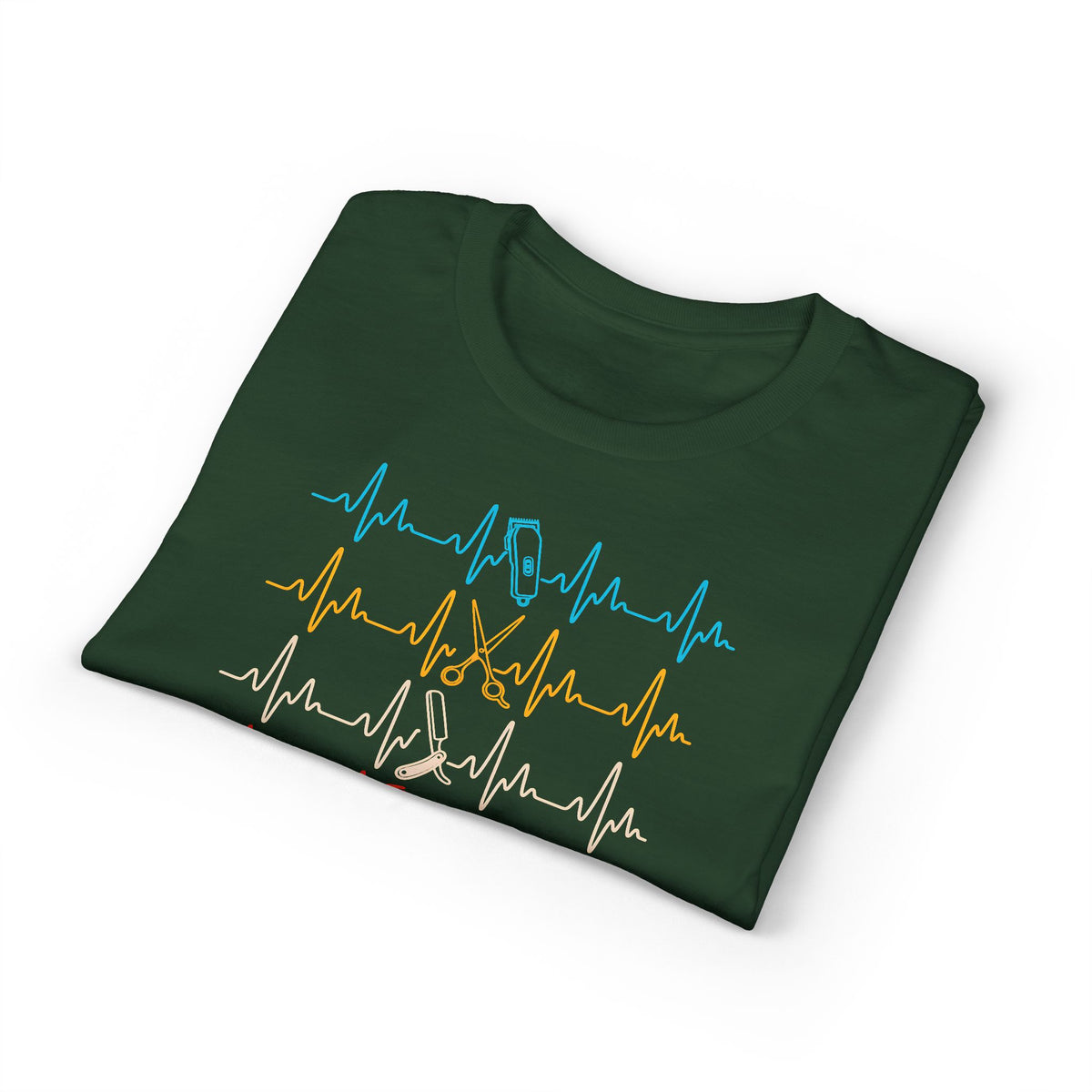 Colorful Heartbeat Barber Stylist Tools Scissors fun Tee T-Shirt