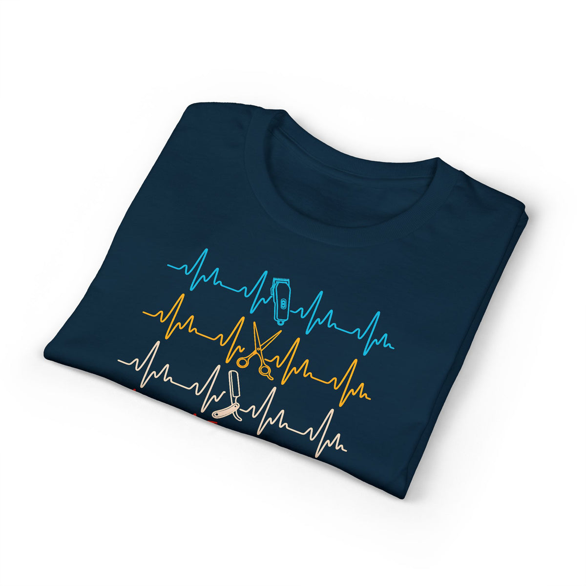 Colorful Heartbeat Barber Stylist Tools Scissors fun Tee T-Shirt