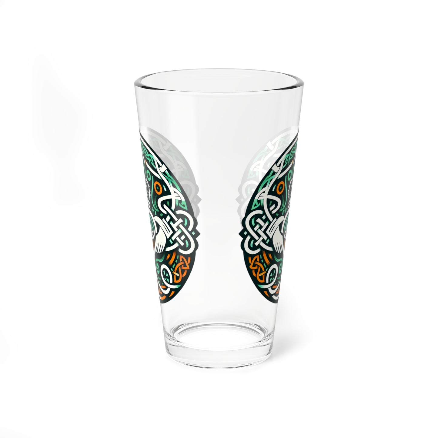Celtic Crown Mixing Glass — 16oz Irish Knot Pint Glass